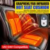 Winter Heated Seat Pad for Car 12/24V Universal Car Seat Warmer Cushion Infrared Therapy Heating Winter Auto Heating Mat New