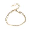 Trendy Summer Multi-Layer Metal & Bead Chain Anklet with Flash Diamonds