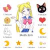 Большая водостойкая наклейка из мультфильма «Сейлор Мун» для ноутбука, автомобиля или чемодана