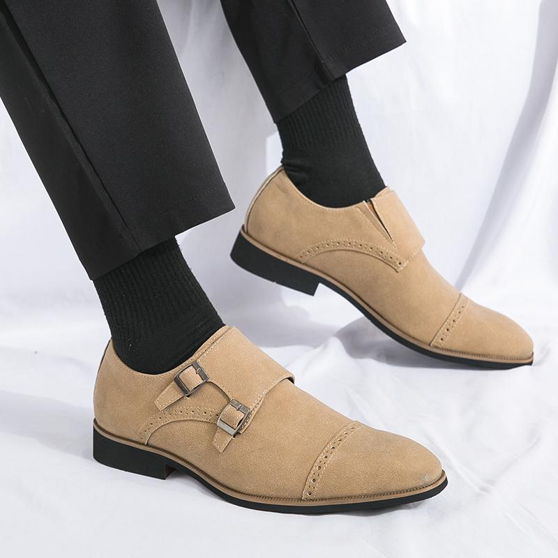 2024Luxury Brand Men Genuine Leather Shoes Suede Stylish Designer Low Heel Loafers Shoes Classi Casual Suede Business Dress Shoe