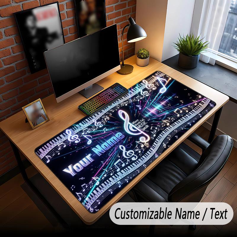 Music General Theme Custom Mouse Pad Personalized With Name Text Customized Desk Mat For Office Home Decor