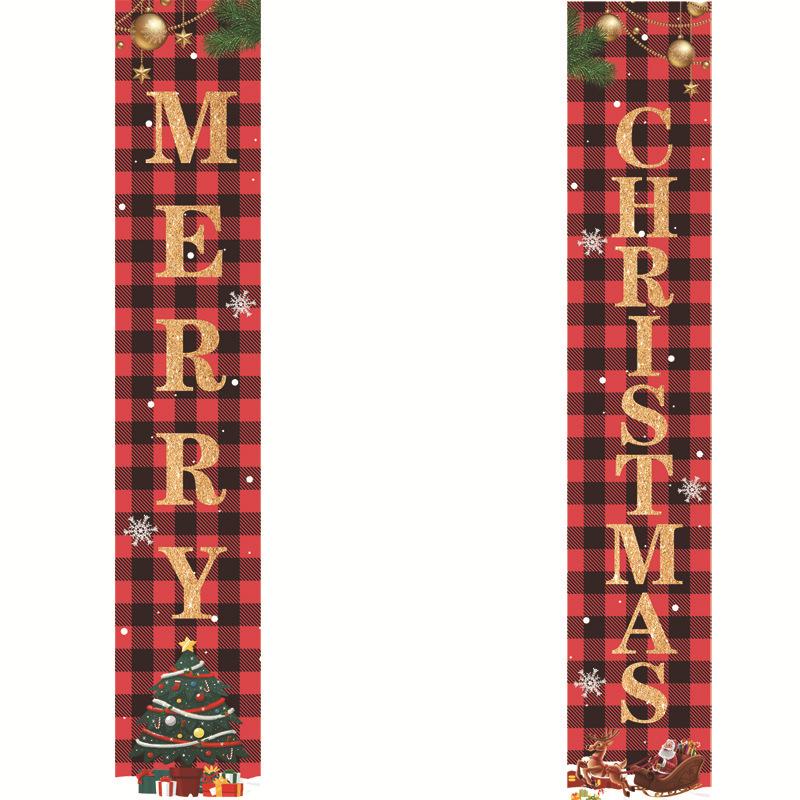 1 пара, простая установка, декоративный практичный изысканный рождественский тематический подвесной баннер на входную дверь, куплет