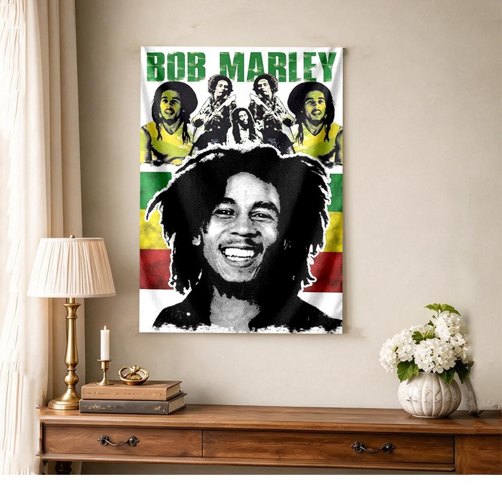 Bob Marley Retro Tapestry Rustic Farmhouse Designed for Dorm Wall Bedroom Reading Corner All Season Hand Painted Style Perfect Gift for Dorm Roommate