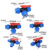 Plastic 3-Way Ball Valve 20/25/32/40/50mm Water Pipe Fittings PE Pipe Faucet Diverter  Garden
