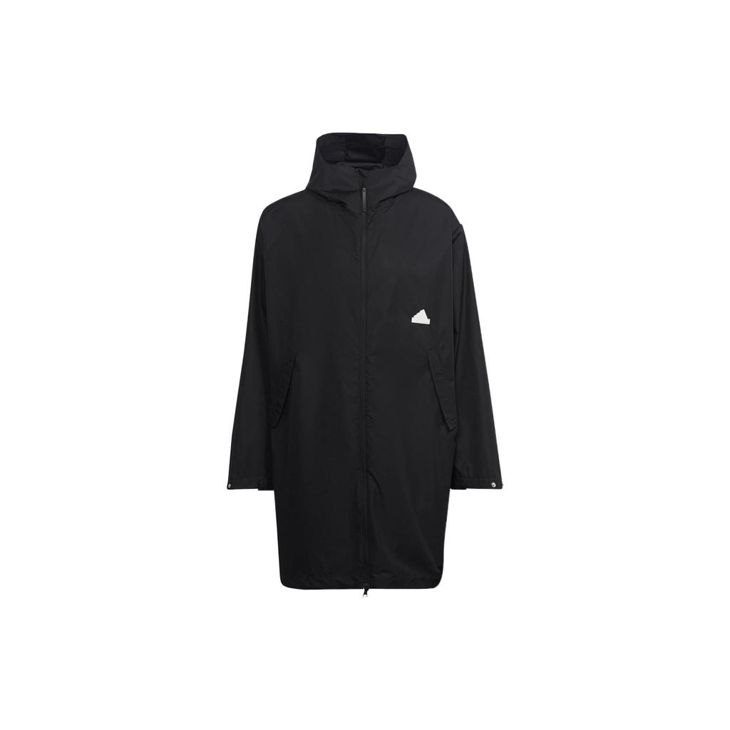adidas Мужская однотонная куртка с капюшоном с логотипом, черная верхняя одежда HG2075