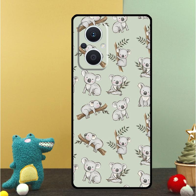 Мультяшный чехол с рисунком животного Коалы для OPPO Reno 15 Pro 15F 10 11 12 13 13F 14 14F 8 7 Lite 8T OPPO Find X9 X8 X6 Pro