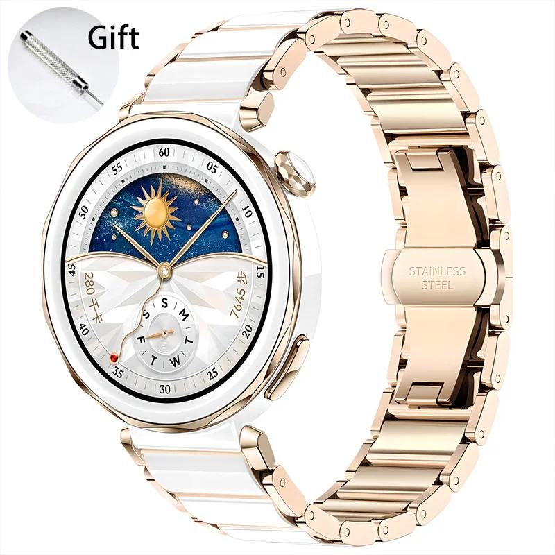 Новый 18-мм керамический ремешок для Huawei Watch GT6 GT5 GT4 41 мм, сменный браслет с застежкой-бабочкой для Huawei Watch GT5 PRO 42 мм