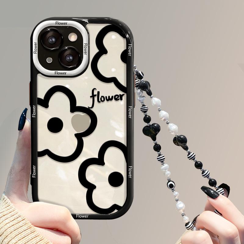 Подходит для чехла для мобильного телефона Apple 14promax iPhone 13 Силиконовый Противоударный 11/12 Простые Линии Цветочная Цепочка