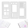 3Pcs/Set Dot Grid Log Planning Template Set Reusable Drawing and List Template