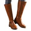 Shoes for Women 2024 Hot Sale Zipper Women's Boots Autumn Round Toe Solid Mid-Calf Buckle Decoration Low-heeled Western Boots