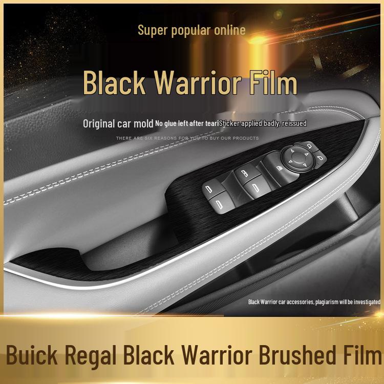 Black Warrior Brushed Car Sticker for Buick Regal 17-21: Interior Modification Central Control Decoration