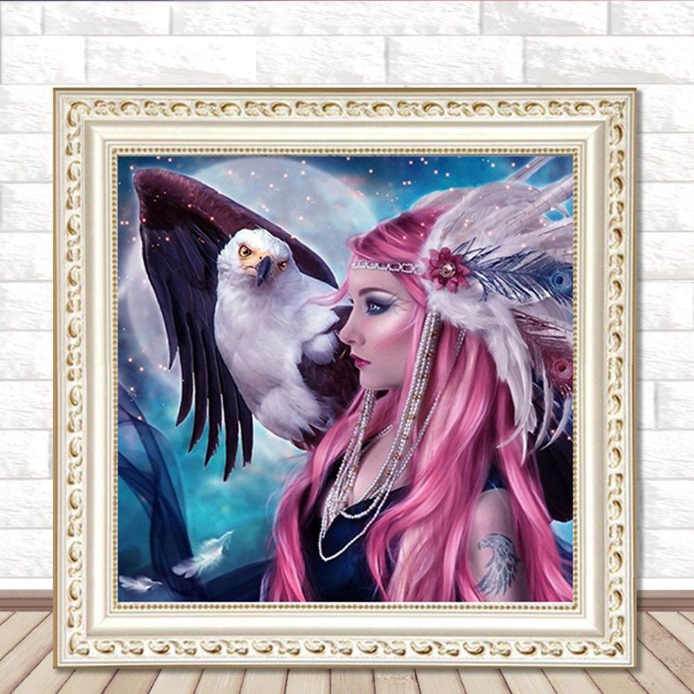 30x30cm Square DIY 5D Full Drill Beauty Eagle Cross Stitch Masonry Home Decor