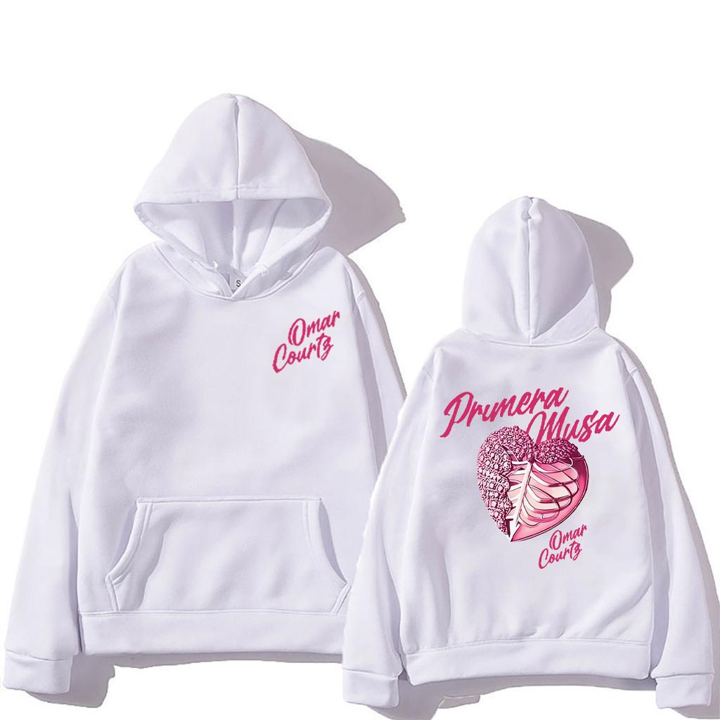 Rapper Omar Courtz Primera Musa 2025 Heart vintage Hoodies Men Women's fashion Clothing Sweatshirts Bodywarmer hip hop pullovers