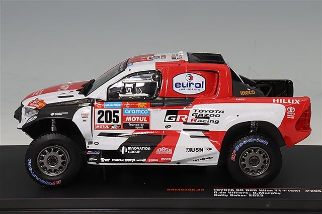 IXO Scale Toyota GR DKR Hilux GR 2023 Dakar Rally Murphy 1/43 T1+ #205 G.d. Villiers/D.
