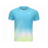 Gradient Round Neck Comfortable Versatile Breathable Short Sleeve T-Shirt Unisex Tops Light-Water-Blue AAYU143-3