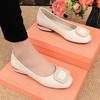 Soft Pu Leather Women's Low Heel Shoes Shallow Mouth All-match Comfortable Pumps Thick Heels Ladies Work Small Leather Shoes