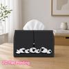 1pc 2d Flat-printed 17.78x10.92x12.95cm Tissue Box Simple White Spooky Silhouette Pattern Decorative Napkin Storage for the Living Room and Bedside Ta
