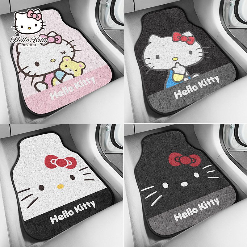 Hellokitty Car Foot Mat Filiform Pad Single Piece Neutral Protective Car Non Slip Carpet Foot Mat Anti-Dirty Mat