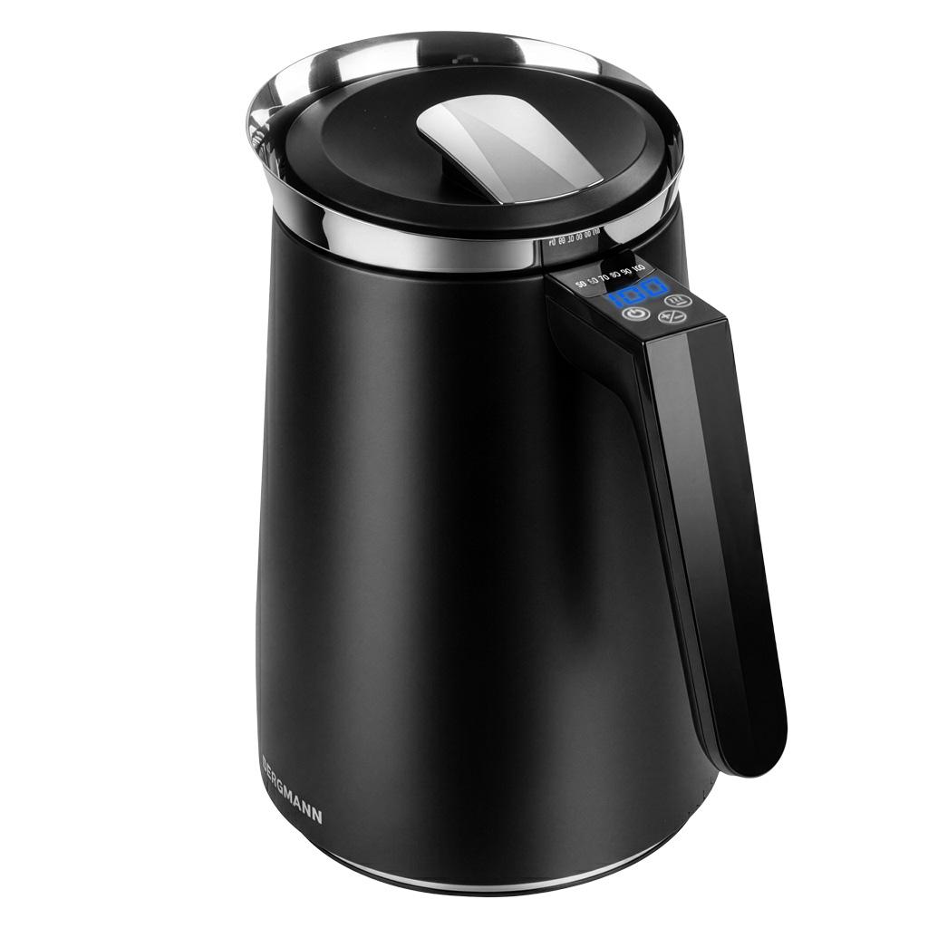Bergmann Fr007 Electric Kettle 1.5L 2200W Matt Black With Digital Display N