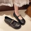 French Evening Breeze Light Mouth Metal Mary Jane Shoes Women's 2025 New One-pedal Retro Flat-soled Temperament Single Shoes