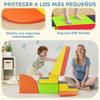 Set of 6 Foam Blocks for Children with Non-slip Base to Climb and Crawl Multicolour