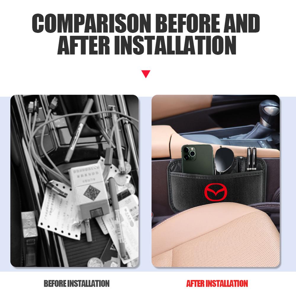 Car Self-adhesive Organizers Storage Pocket Collecting Bag Cards Pouch For Mazda 2 3 5 6 Axela Atenza Speed Skyactiv Angksela FF10