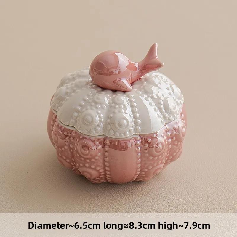 Керамическая шкатулка для украшений «Синий кит», маленькая креативная симпатичная банка для хранения ювелирных изделий, колец, ожерелий, ящик для хранения, настольные украшения, поделки, подарки