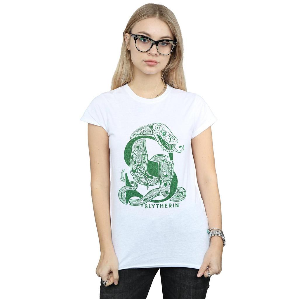 Harry Potter Womens/Ladies Slytherin Glitter Cotton T-Shirt
