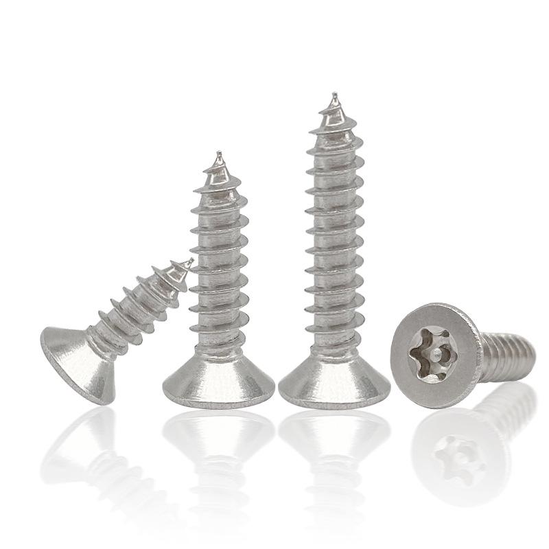 Post Flat Head Countersunk Torx Security Self-tapping Screws, Wood Screws, 304 Steel, Sizes KA2M2.3M2.6M3M4M5.
