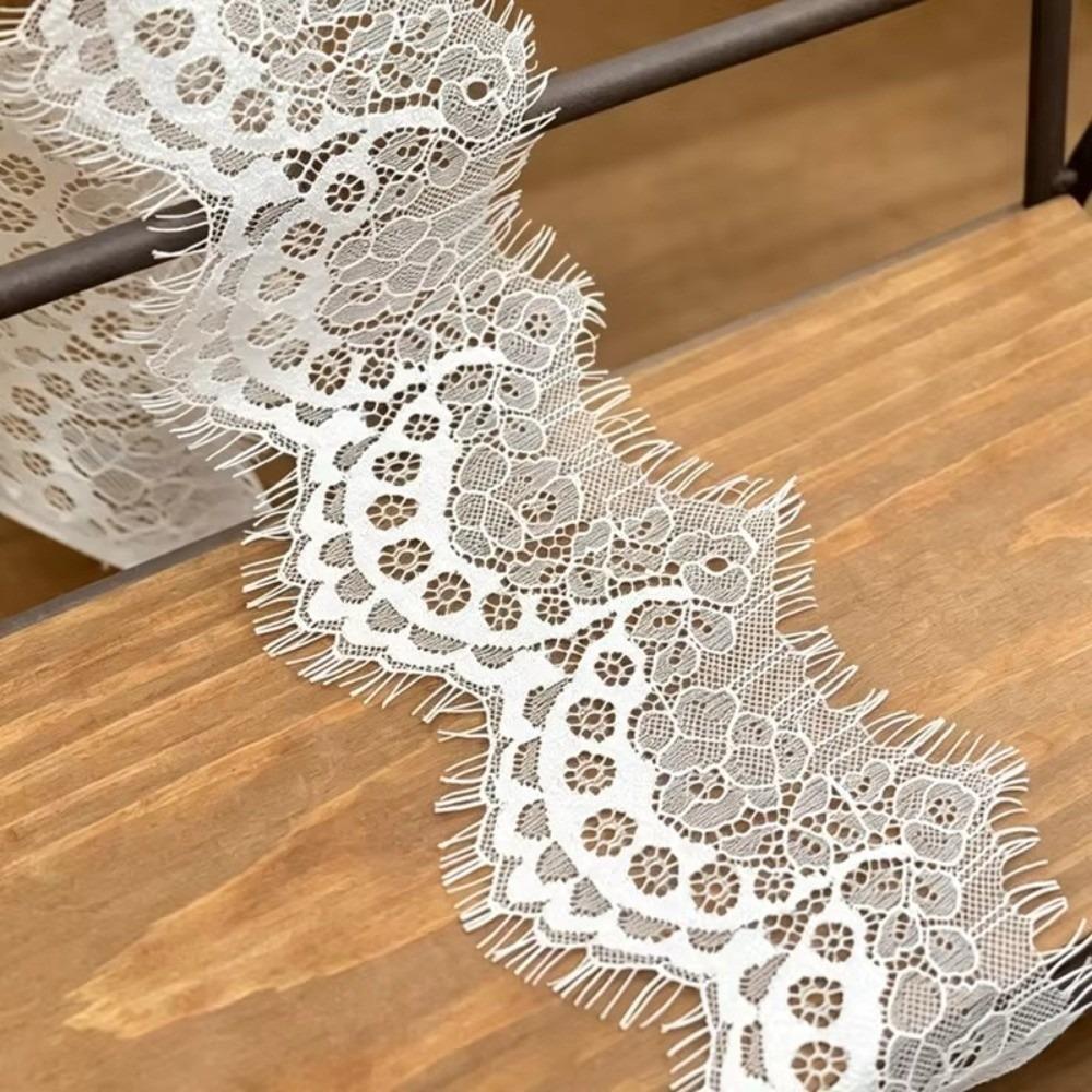 Black White Color Lace Fabric Trim 3 Yards Length Knitted Lace Fabric For DIY Dress