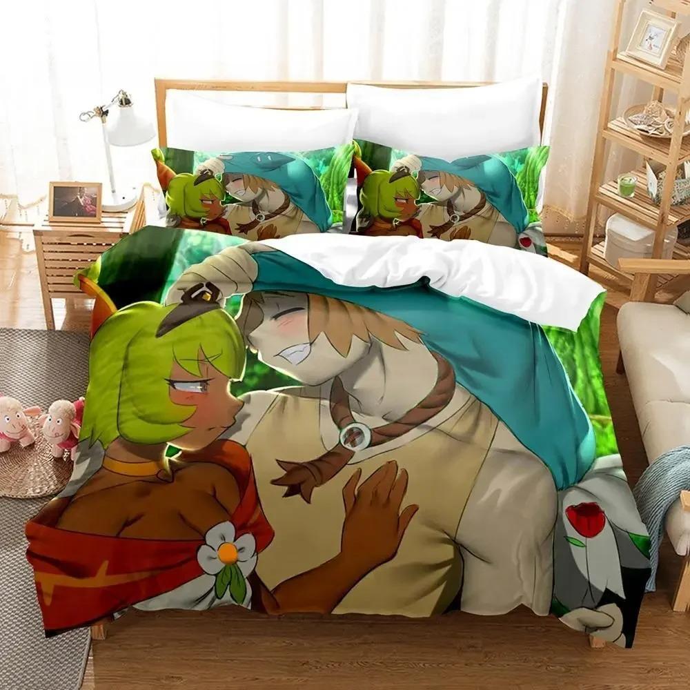 SkinFriendly Elegant Single Twin Full Queen King New Wakfu Size Bed Adult Kid Bedroom Sets 3D Print Quilt