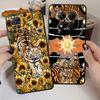 Cartoon Sunflower Tiger Case for Xiaomi Redmi Note 12s 11s 10S 9 10 11 12 Pro 7 8 9S 13 14 Pro Plus Black Soft Phone Cover