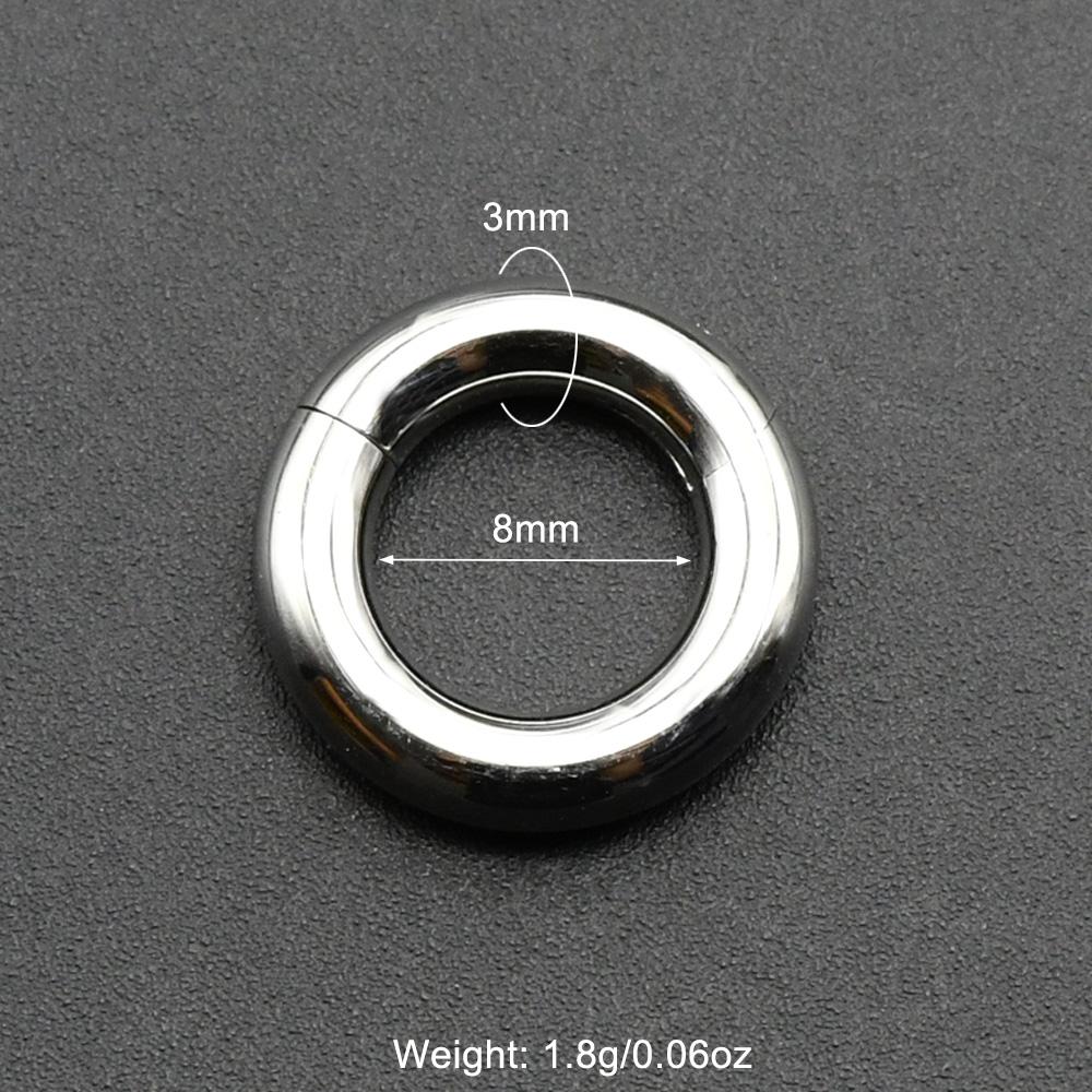 Smooth Hinged Stainless Steel Segment Hoop Ring 00G Large Size Septum Clicker BCR PA Piercing Nose Ring Ear Stretcher Weights