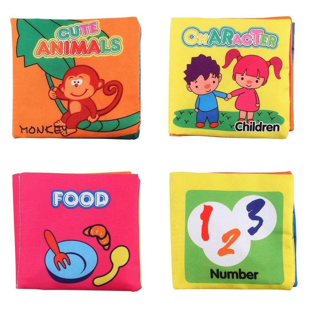 Direct Sale Infant Baby Fabric Book Palm Book Educational Toy With Sound Paper Bag