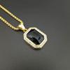 Hip Hop Stainless Steel Pendant Gold Color Rhinestone Rhinestone Necklace Drop Shipping