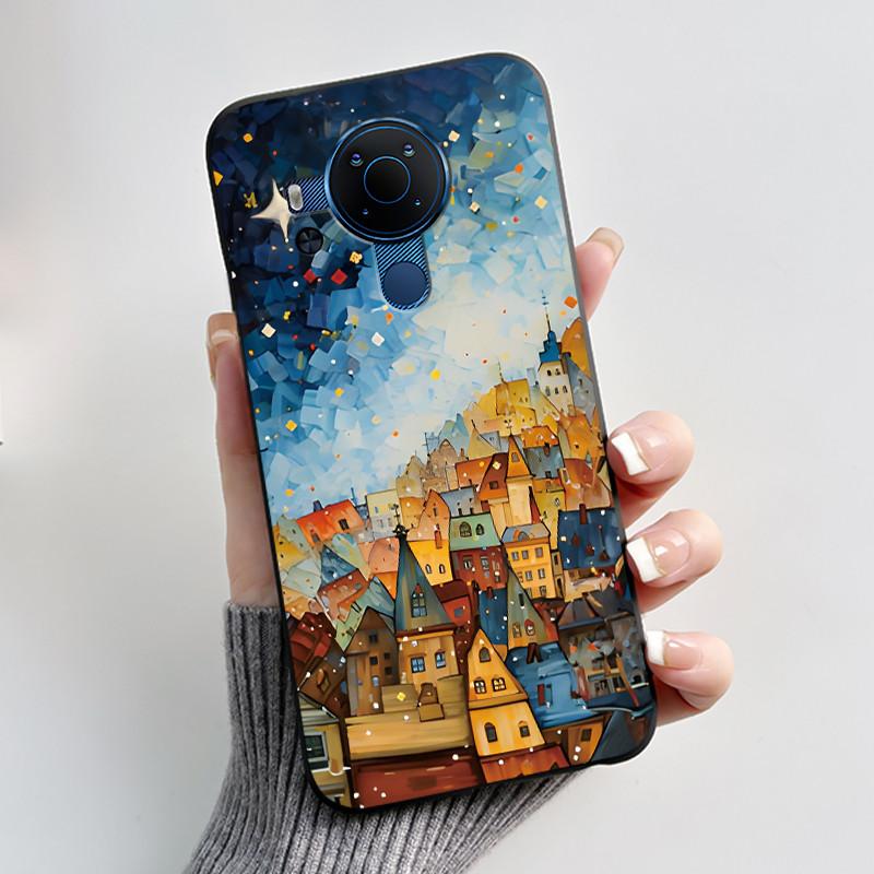 Чехол для Nokia 5.4 3.4 5.3 Чехол Эстетичный Модный Милый Кот Астронавт Черный Мягкий ТПУ Силикон Задняя Крышка Ударопрочный Чехол для Телефона