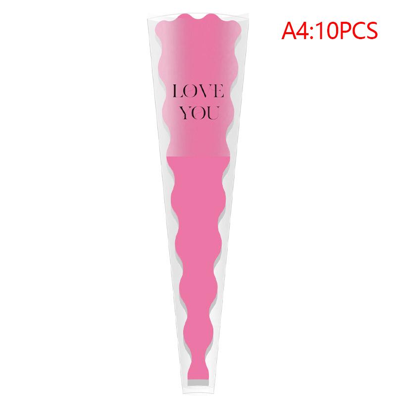 10Pcs Single Rose Sleeves Flower Wrapping Bag Bouquet Packaging Bags Clear Cellophane Floral Wrappers For Valentine'S Day