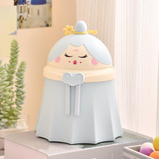 Мусорное ведро в форме принцессы для офиса, ванной комнаты, автомобиля, отеля, маленькое мусорное ведро для стола, компактный настольный мусорный бак