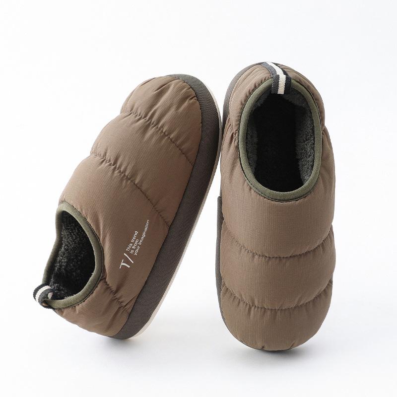 High-end Slippers Cotton Slippers Women's Thick-soled Outer Wear Couple Autumn and Winter Household Indoor Winter Fluffy Slippers Men