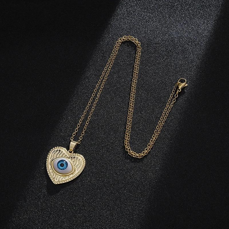 Модное турецкое ожерелье Lucky Evil Eye, женское 8 стилей, голубые глаза, женский шарм, модное эмалированное ожерелье в форме сердца в форме пальмы, ювелирные изделия