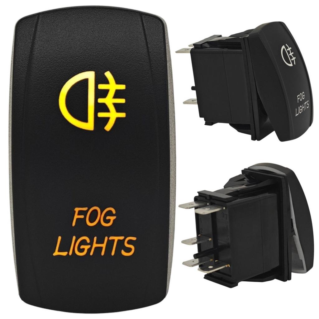2 Pcs Fog Light Switch 12-24V On/Off, LED Latching Button