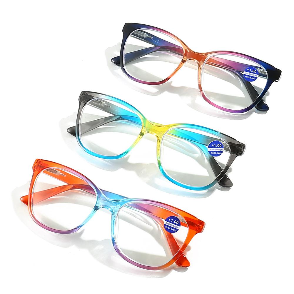 New Large Frame Reading Glasses Trend of Ultra-light Ladies Presbyopia Glasses Anti-Blue Light Eyewear Diopter To +4.0