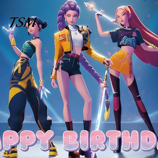 Dazzling Party Decorations K-POP Witch Squad Birthday Decor Kit Themed Banner Balloons And Professional Signsfor Music Dance Theme Celebration