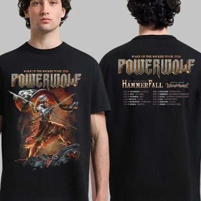 Powerwolf Wake Up The Wicked Tour 2026 Концертный Футболка Топы Футболки Унисекс S-5XL
