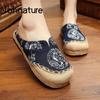 Shoes Women Slippers Print Hemp Flat With Leisure Outside Slides Handmade Comfortable Sewing Concise Slippers