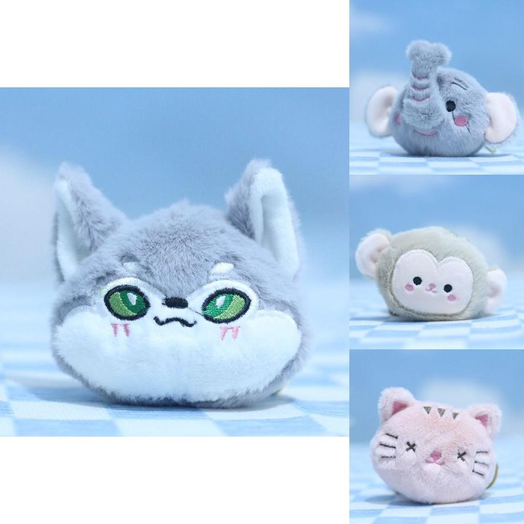 Cute Adorable Animal Plush Toy Keychain Featuring Elephant Cat Monkey Doll Collection