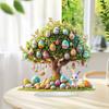 2D Flat Easter Egg Tabletop Sign Acrylic Colorful Easter Egg Tree Desktop Ornament for Spring