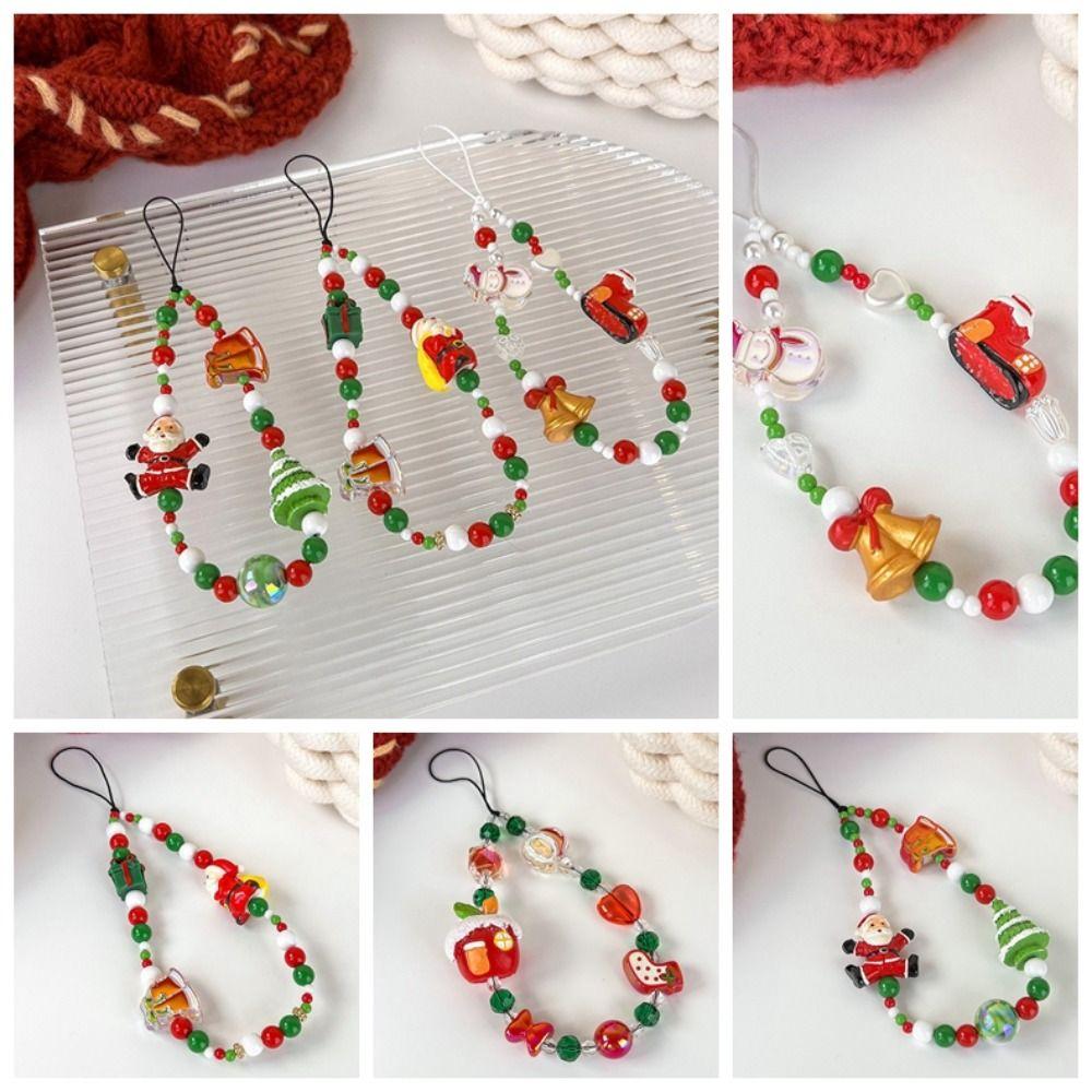 Рождественская серия Снеговик Колокольчик Цепочка для телефона Шляпа снеговика Колокольчик Санта Мобильная цепочка для телефона Мобильный телефон