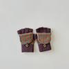 3-8 year old children's gloves autumn and winter half Korean version girl writing flip boy warm half finger khaki leaves