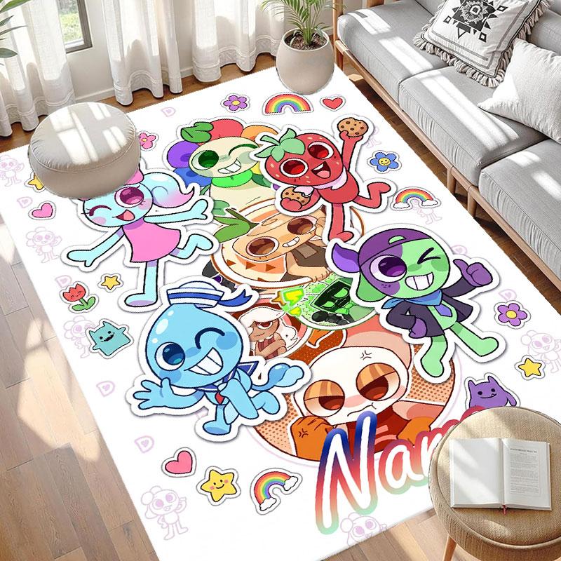Custom Name Personalized Dandy's World Print Carpet, Versatile Home Decor Rug, for Playroom, Apartment, Balcony, Entryway, Hallway Gift